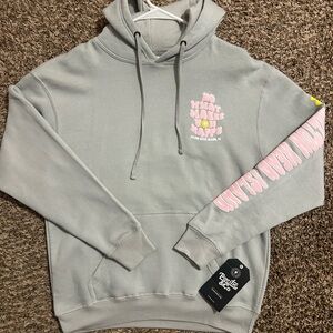 Woman's Gray Hoodie with Pink Accents